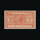 Great Britain - QV (surface printed) : (SG 137) 1867-83 £5 orange BJ, a couple of trivial gum