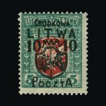 Lithuania - Polish Occupation : (SG 4-13) 1920 (23 Nov) Lithuanian set with Arms of Poland &