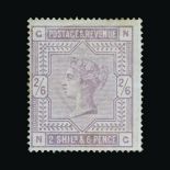 Great Britain - QV (surface printed) : (SG 175) 1883-84 blued paper 2s6d lilac, NG, centred to SW,