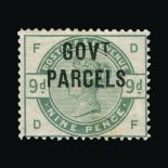 Great Britain - Officials : (SG O63) 1883-86 GOVT. PARCELS 9d dull green, DF, centred to SE,