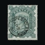 Great Britain - QV (surface printed) : (SG 128) 1867-83 wmk Cross 10s greenish grey, ED, centred