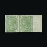 Great Britain - QV (surface printed) : (SG 153) 1873-80 4d sage-green, IMPERF IMPPRIMATUR HORIZONTAL