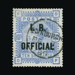 Great Britain - Officials : (SG O10) 1884-88 INLAND REVENUE 10s ultramarine, DF, neat EDINBURGH cds,