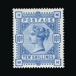 Great Britain - QV (surface printed) : (SG 183) 1883-84 10s ultramarine, MH, quite well centred,