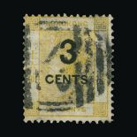 Hong Kong - Treaty Ports : (SG ZP986) 1879 Swatow-Postcard Stamp 3c on 16c yellow with black S2