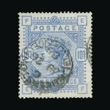 Great Britain - QV (surface printed) : (SG 182) 1883-84 10s cobalt, white paper, wmk Anchor, Perf