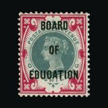 Great Britain - Officials : (SG O82) 1902 BOARD OF EDUCATION 1s green and carmine, wmk Imp Crown,