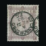 Great Britain - QV (surface printed) : (SG 132) 1867-83 wmk Anchor blued paper £1 brown-lilac, EF,