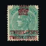 Malaya - Straits Settlements : (SG 7a) 1867 12c DOUBLE on 4a green very fine m.m., with BPA(1980)