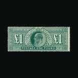 Great Britain - KEVII Great Britain - KEVII : (SG 320) 1911-13 SH £1 deep green, centred to left,