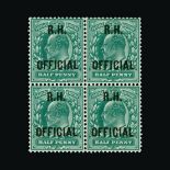 Great Britain - Officials Great Britain - Officials : (SG O91) 1902 ROYAL HOUSEHOLD ½d, block of