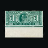 Great Britain - KEVII Great Britain - KEVII : (SG 320) 1911-13 SH £1 deep green, well centred,