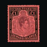 Leeward Islands : (SG 114) 1938-51 KGVI £1 brown-purple & black on red, very fine l.m.mint Cat £