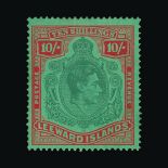 Leeward Islands : (SG 113ad) 1938-51 10s pale green and dull red/green with broken top right