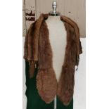 Fur Stole (lined) with Pockets & a fur neck scarf (2) (in good condition)