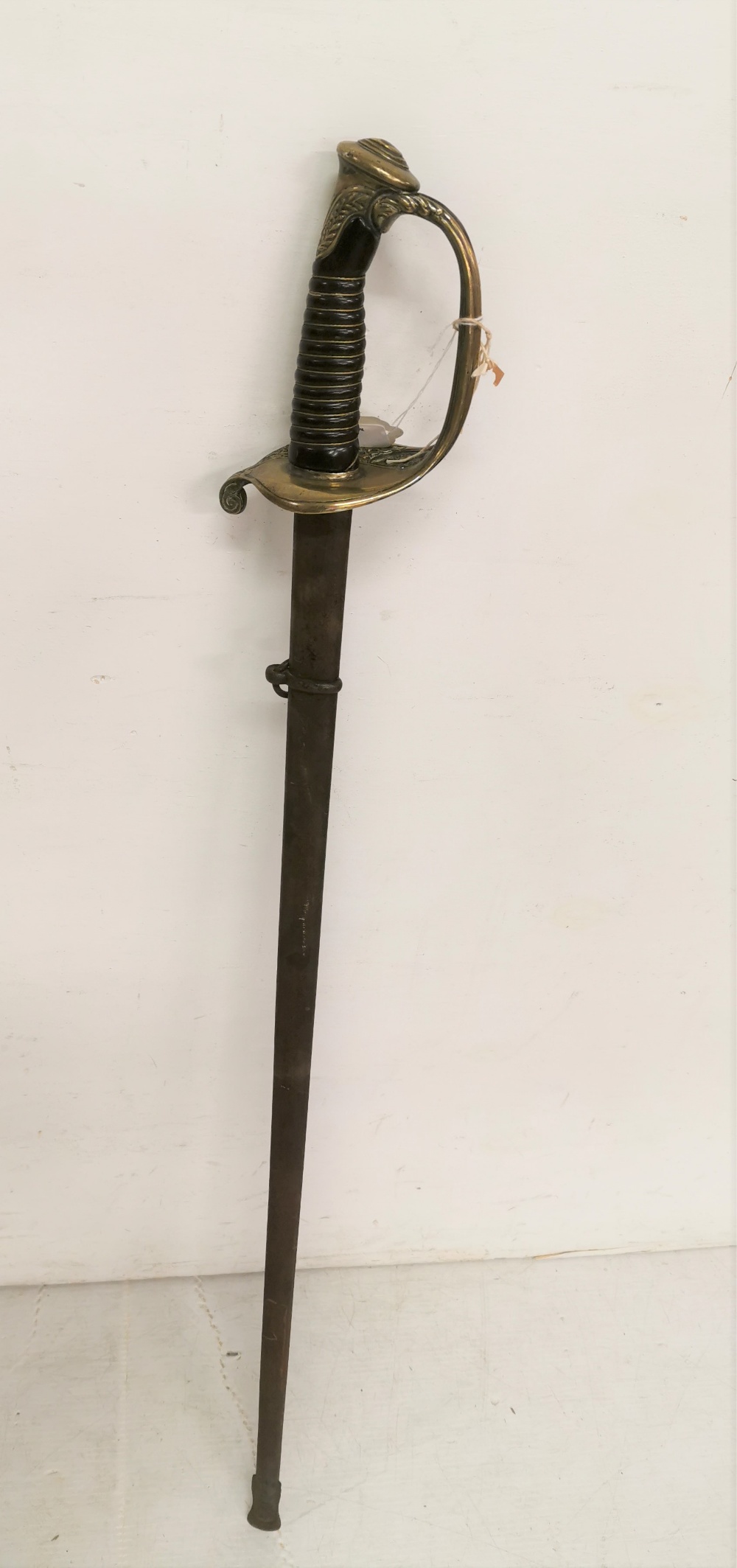 Dress Sword with a decorative brass handle with scabbard 103cmH