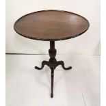 Edw. Mahogany Snap Top small Occasional Table, on a tripod base, 60cm dia x 70cmH