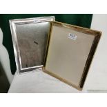 2 x 1950’s Silver Plated Photo Frames, both 10”x8” interior (1 with no glass)