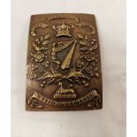 Large Brass Belt Buckle, XVIII Royal Irish, “Virtutis Namurcensis Pramium Egypt” 9.5cm x 6.5cm