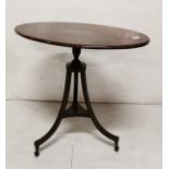 Low sized Inlaid Mahogany Occasional Table on a tripod base, 63cm w x 58cm h