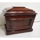 Early 19thC rectangular Mahogany sarcophagus shaped Cellaret, French polished with panelled front,