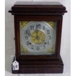 Ansonia Mantel Clock in a clean mahogany case, with a brass and silvered dial, 33cm x 26cm (the
