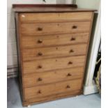 Tall Mahogany Chest of Drawers, with turned knobs and a hinged lid enclosing a compartment, 90cmW