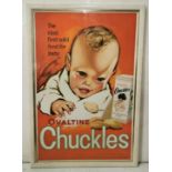 Ovaltine Poster “Chuckles”, in a glass frame, 80cm x 58cm