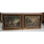 Pair of 19thC Moreland Lithographs – Farmyard Scenes (The Warrener & The Thatcher) engraved by W.