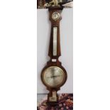 Ciceri & Pini, Edinburgh, a rosewood cased Barometer/ Thermometer, 98cm h