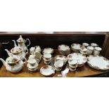 Royal Albert Part Dinner Service – pink rose pattern -including a 14 piece tea set, 4 coffee cups, 3