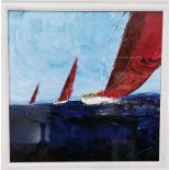 DECLAN MARRY, Oil on Canvas – Regatta in Dun Laoghaire - 53cmH x 50cmW - in a (hand finished)
