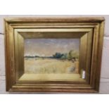 Watercolour – A Corn Field, signed John Fullwood, in a stepped gold frame, 35cmH x 47cmW