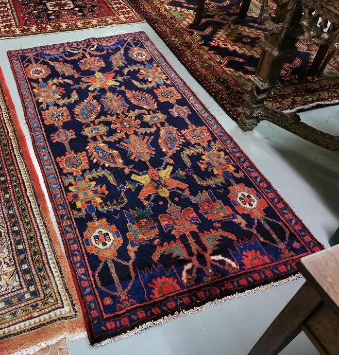 Blue Ground small Iranian Runner, all over floral pattern, 1.92m x 0.96m - Image 2 of 2