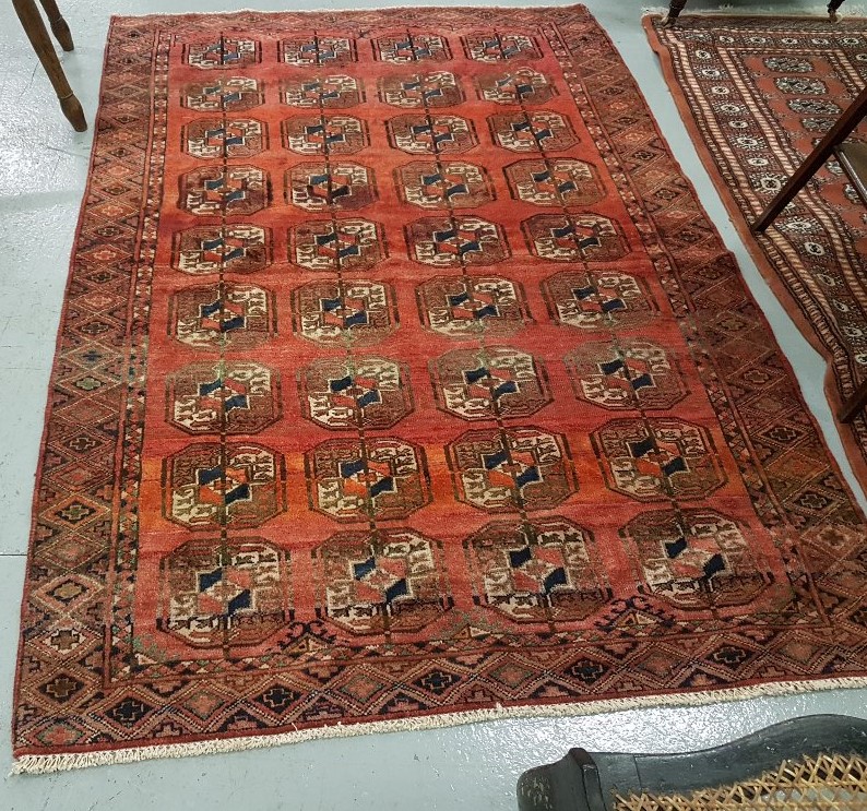 Old Persian Beluchi Tribal Rug, with a traditional Bokhara Design, 1.85 x 1.28m - Image 2 of 2