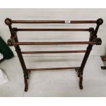 Mahogany Towel Rail, with turned rails, 67cmW