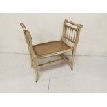 Regency Pine 2-Seat Window Stool, painted white, on turned legs, 66cmW x 70cmH