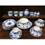 6 piece porcelain Blue and White Tea set – Heathcote & other blue and white ware incl. ink pots,
