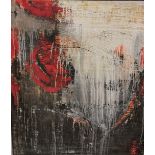 RITA WOBBE, contemporary Oil on Canvas, "Bidean Roses III", '98, grey frame, 92cm x 81cm