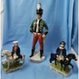 Three Staffordshire/Pottery Figures – Tom King, Dick Turpin and an “Irish Mist” Advertising Figure/