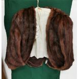 Fur Cape & a beige Fur Stole (both lined, in good condition) (2)