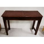 Low Antique pitch pine Double School Child's Desk, 73cm h x 102cm w