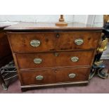 Early 19thC Walnut Secretaire Chest of Drawers – the upper drawer opening to a writing slide and