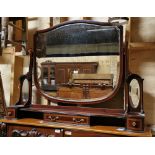 Large Mahogany Dressing Table Mirror, with 3 drawers, bevelled glass (swivel mirror), 117cmW x