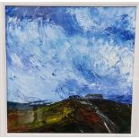 DECLAN MARRY, Oil on Canvas – Distant Hill - 53cmH x 50cmW, in a (hand finished) boxed glass frame