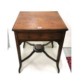 Early 20thC rosewood side table by JA Shoolbred & Co, apron drawer, floral inlaid, 53cm square