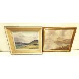 2 x acrylics on board, Coastal Landscapes – one signed T E Spence 1982, 35 x 45cm & one signed A