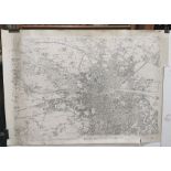 Ordnance Survey Map of Phoenix Park and Dublin dated 1912 (1925 re-print), 72 x 103cmW (foxing at