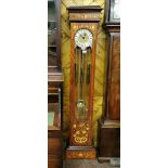 20thC Italian Marquetry inlaid grandmother clock, "Versailles", the gilt brass dial with Roman