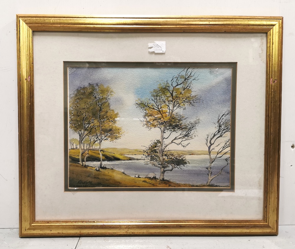 PETER KNUTTEL, “Mayo Lake”, 28 x 37cmW, in a gilt frame